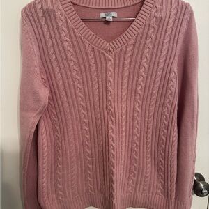 Croft & Barrow Soft Pink V-Neck Sweater
